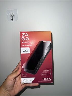 ZAGG Glass Elite Privacy Screen Protector for iPhone 16 Pro Max - Black
